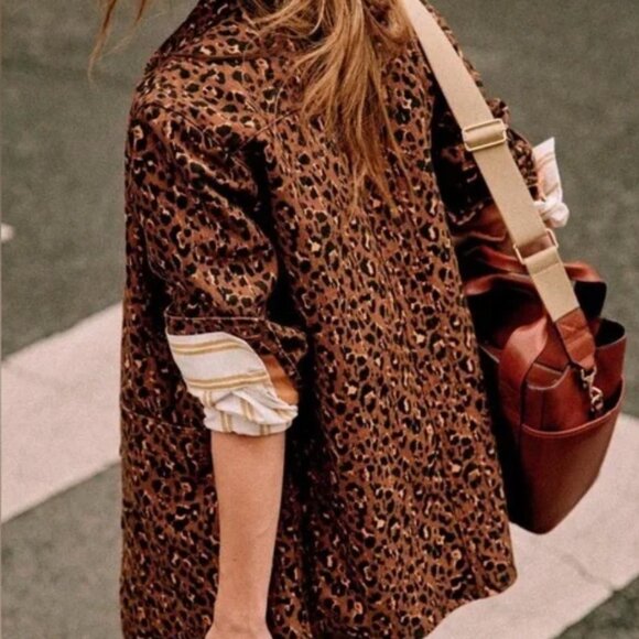 Sezane Will Jacket Léopard - Size XS - Picture 3 of 10